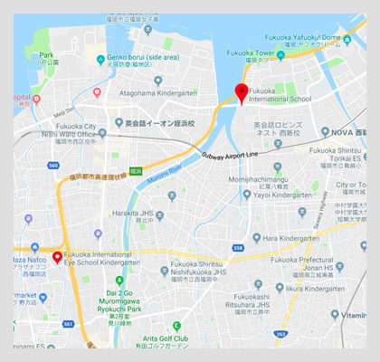 Google map location to Linden Hall School Fukuoka