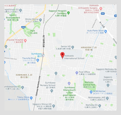 Google map location to Hokkaido International School