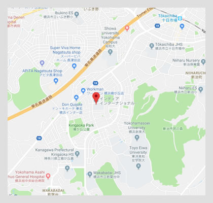 Google map location to Indian International School, Yokohama