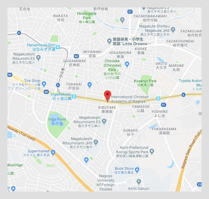 Google map location to International Christian Academy of Nagoya, Tokyo
