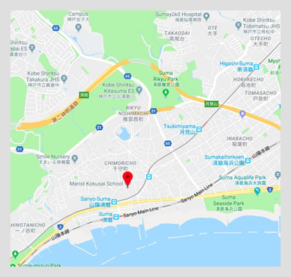 Google map location to Marist International School, Kobe