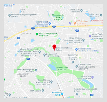 Google map location to SENRI & OSAKA INTERNATIONAL SCHOOLS OF KWANSEI GAKUIN